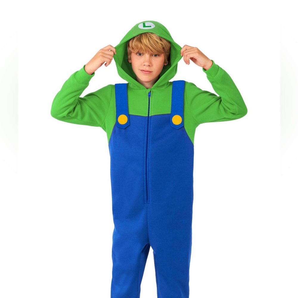 Super Mario Bro Luigi Overalls kids most popular for winter outfits to play